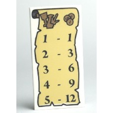 Part 87079pb009 WhiteTile 2 x 4 with Tan Scroll with Black Numbers Pattern 